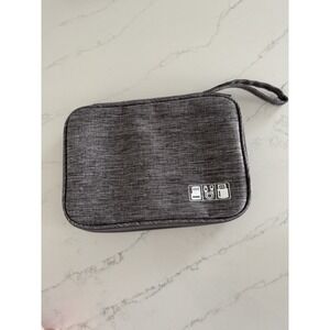 Travel Cable Organizer Case Gray Electronics Storage Pouch Cord Charger Bag Zip